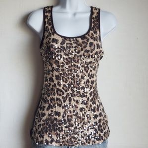 🔵5 for $25 Wet seal  Sequenced leopard tank top